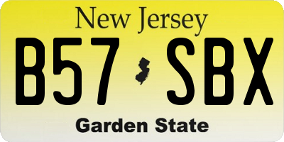 NJ license plate B57SBX