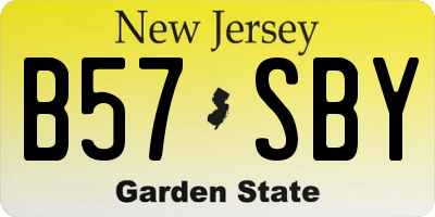 NJ license plate B57SBY