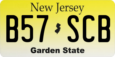 NJ license plate B57SCB