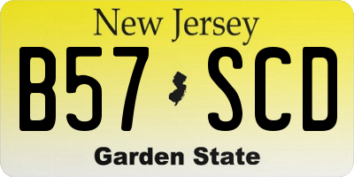 NJ license plate B57SCD