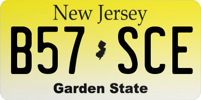 NJ license plate B57SCE