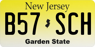 NJ license plate B57SCH