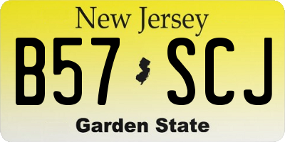 NJ license plate B57SCJ
