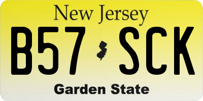 NJ license plate B57SCK