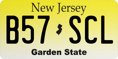 NJ license plate B57SCL