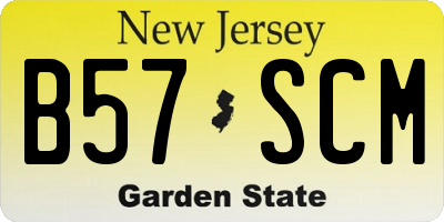 NJ license plate B57SCM