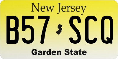 NJ license plate B57SCQ