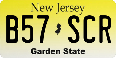 NJ license plate B57SCR