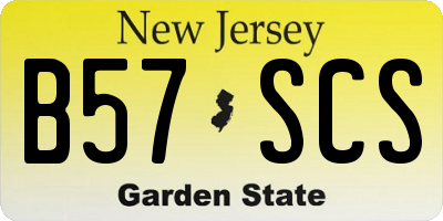 NJ license plate B57SCS