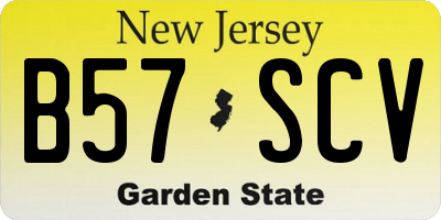 NJ license plate B57SCV