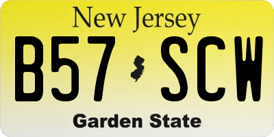 NJ license plate B57SCW