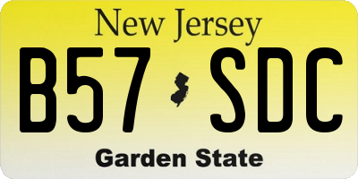 NJ license plate B57SDC