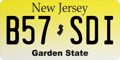 NJ license plate B57SDI