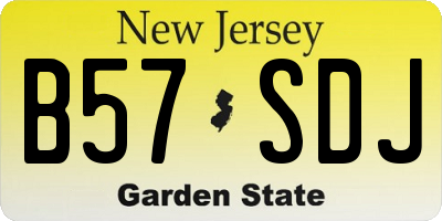 NJ license plate B57SDJ