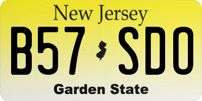 NJ license plate B57SDO