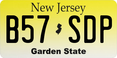 NJ license plate B57SDP