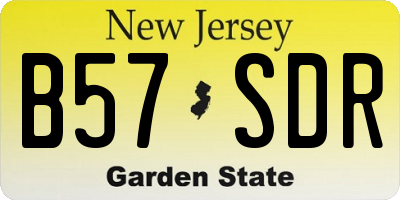NJ license plate B57SDR