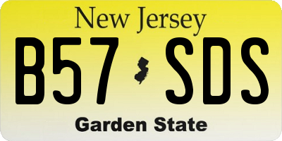 NJ license plate B57SDS