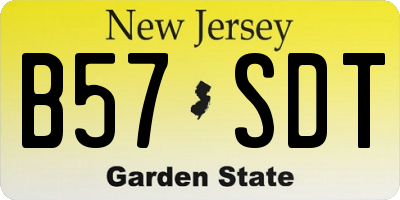 NJ license plate B57SDT