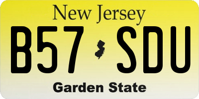 NJ license plate B57SDU