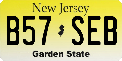 NJ license plate B57SEB