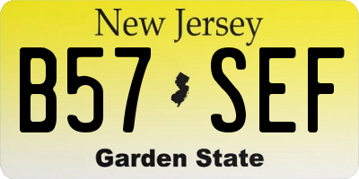NJ license plate B57SEF