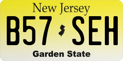 NJ license plate B57SEH