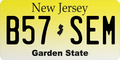 NJ license plate B57SEM