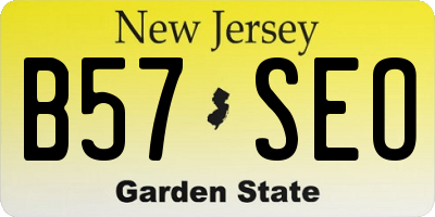 NJ license plate B57SEO