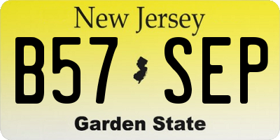 NJ license plate B57SEP