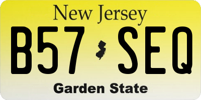 NJ license plate B57SEQ