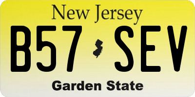 NJ license plate B57SEV