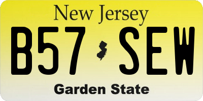 NJ license plate B57SEW