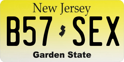 NJ license plate B57SEX