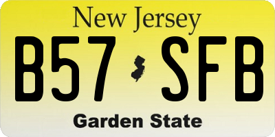 NJ license plate B57SFB