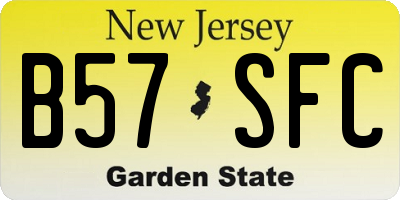 NJ license plate B57SFC