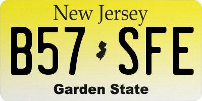 NJ license plate B57SFE