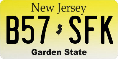 NJ license plate B57SFK