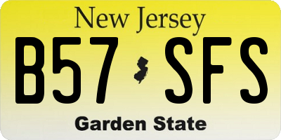 NJ license plate B57SFS