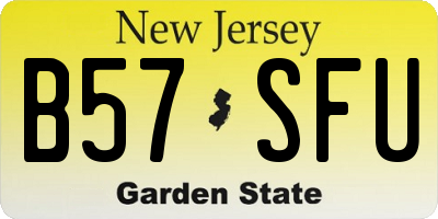 NJ license plate B57SFU