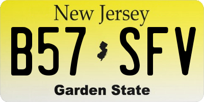 NJ license plate B57SFV