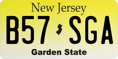 NJ license plate B57SGA