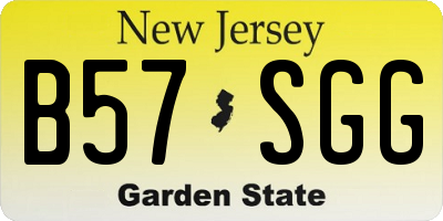 NJ license plate B57SGG