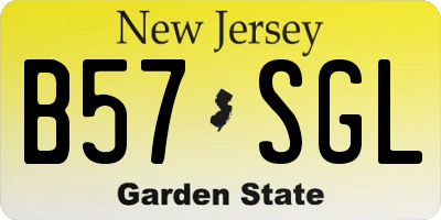 NJ license plate B57SGL