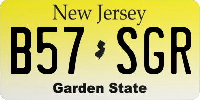 NJ license plate B57SGR