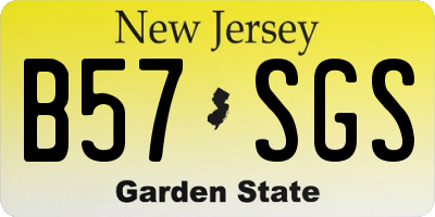 NJ license plate B57SGS