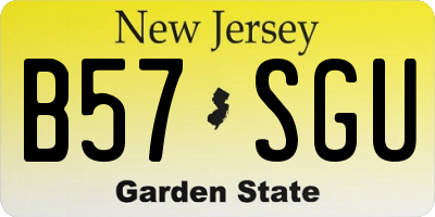 NJ license plate B57SGU