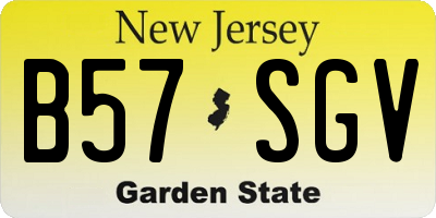 NJ license plate B57SGV