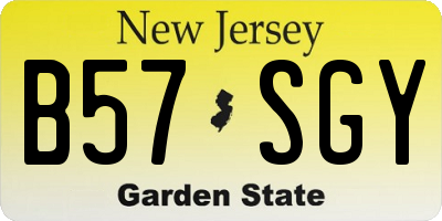 NJ license plate B57SGY