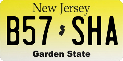 NJ license plate B57SHA